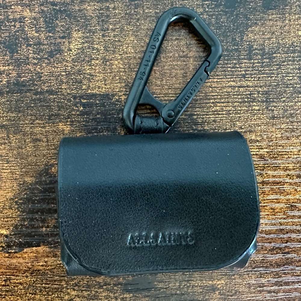 All Saints Black Leather AirPods Case